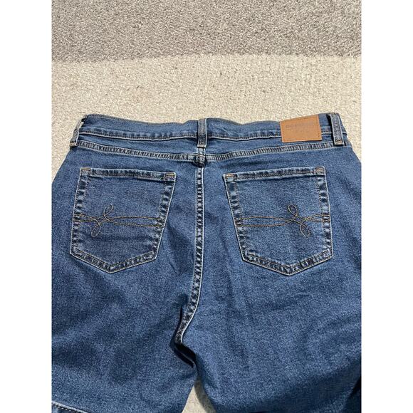 Levi's Denizen Boyfriend Jeans Womens 6 (34 x 25) Blue Straight Leg Cuffed Legs - Picture 10 of 10